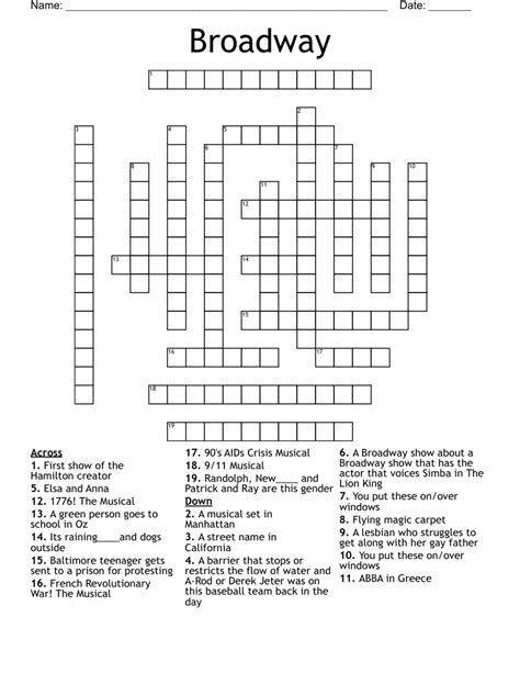 director of prince of broadway crossword clue|prince of broadway daily themed crossword.